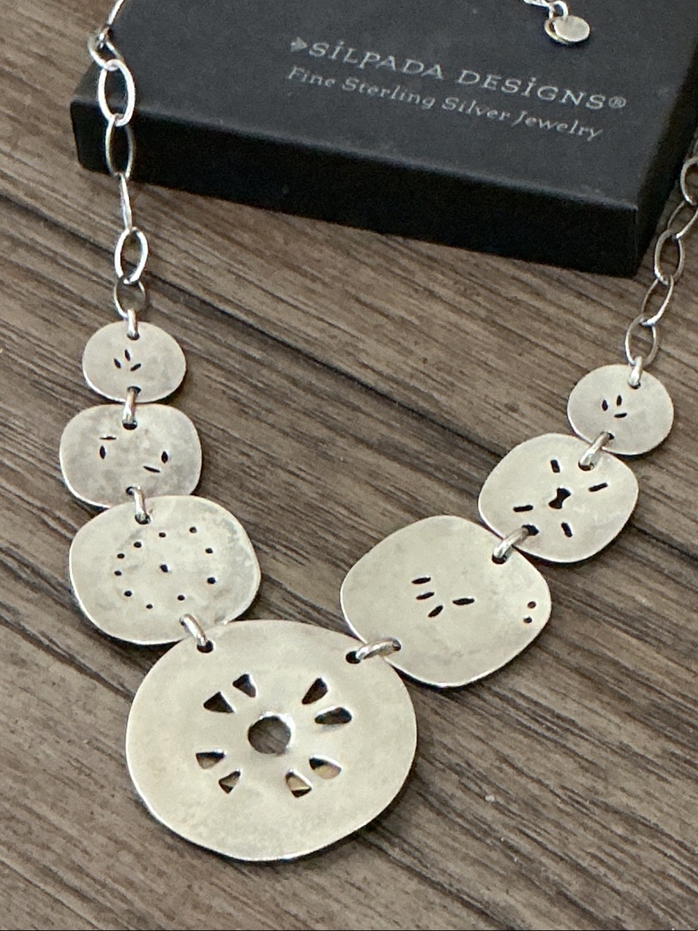 Silpada Two-Tone Sterling Silver and Brass Boho Bib Medallion Necklace - Picture 6 of 6